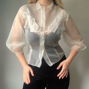 Vintage Sheer Button Down